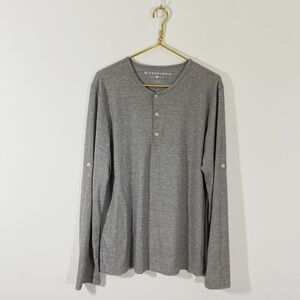 Mizzen‎ and Main XL Mens Gray Button Henley Shirt Long Sleeve